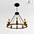 Industrial Loft Iron Chandelier 3D model small image 1