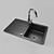 Sleek Stainless Steel Sink 3D model small image 1