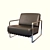 Zurigo Metal and Leather Armchair 3D model small image 1