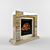 Elegant Marble Electric Fireplace 3D model small image 2