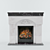 Marble Portal Electric Fireplace 3D model small image 1
