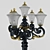 Vintage Wrought Iron Street Lamp 3D model small image 2