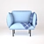 Cozy Blue Sofa 3D model small image 3