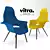 Vitra Organic Chair: Sleek and Stylish 3D model small image 1