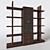 Sleek Wood Bookshelf 3D model small image 1