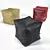 Vintage Leather Pouf 3D model small image 1