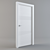 Elegant White Glass Door 3D model small image 1