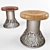 Metal Base Leather Stool 3D model small image 1