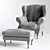 Elegant Comfort Armchair (117cm Height) 3D model small image 1