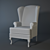 Elegant English Armchair with Ears 3D model small image 2