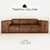 Vintage Leather 3-Seater: Slabby 3D model small image 1