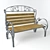 Sturdy Wooden Bench: Perfect for Outdoor Spaces 3D model small image 1