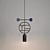 Abstract Metal Pendant Lamp 3D model small image 2