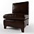 Pottery Barn Leather Armless Chair 3D model small image 3