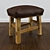 Pottery Barn Caden Leather Stool - Stylish and Functional 3D model small image 1