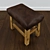 Pottery Barn Caden Leather Stool - Stylish and Functional 3D model small image 3