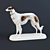 Elegant Borzoi Dog Statuette 3D model small image 1