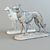 Elegant Borzoi Dog Statuette 3D model small image 3