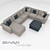 Modular Swan Cambridge Sofa 3D model small image 1