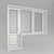 Modern PVC Window with Vray | 8,312 Polygons 3D model small image 2