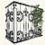 French Ironwork Balcony Set with Ivy 3D model small image 2