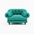 Elegant Buttoned Chesterfield Chair 3D model small image 1