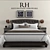 Restoration Hardware Warner Tufted Bed 3D model small image 1