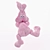 Fluffy Pink Rabbit: Marvelous Designer Source 3D model small image 1