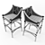 Elegant Woven Bar Chair 3D model small image 3