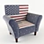 Sleek USA Armchair 3D model small image 1