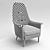 Luxurious Alistair Velvet Chair 3D model small image 3