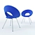 Sleek Upholstered Armchair 3D model small image 1