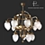 Golden Antique Cologne Chandelier 3D model small image 1