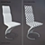 Luxurious Grayson Metal & Eco-Leather Chair 3D model small image 1