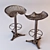 Vintage Cast-Iron Bar Stool 3D model small image 1