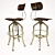 Industrial Classic Toledo Wooden Bar Stool 3D model small image 1