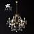 Elegant Gold Pendant Chandelier 3D model small image 1