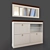 Danish Shoe Storage Cabinet with Mirror 3D model small image 1