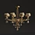 Radiant Elegance: Golden Aura Chandelier 3D model small image 1