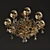 Radiant Elegance: Golden Aura Chandelier 3D model small image 2