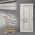 Classic White Wooden Interior Door 3D model small image 1