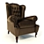 Elegant Black Armchair for Office or Home 3D model small image 2