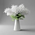 Elegant White Butterfly Vase 3D model small image 1