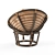 Rattan Papasan Chair with Cushion 3D model small image 2