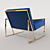 Gilded Glam: Jonathan Adler Goldfinger Armchair 3D model small image 2