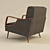 Classic Fabric Upholstered Chair 3D model small image 3