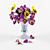 Delicate Spring Pansy Bouquet 3D model small image 1