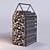 Wood Stack: Sturdy Steel Frame 3D model small image 2