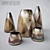 Woodfired Conic Vase Set 3D model small image 1