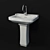 Neo Ceramic Wash Basin & Vanity 3D model small image 3